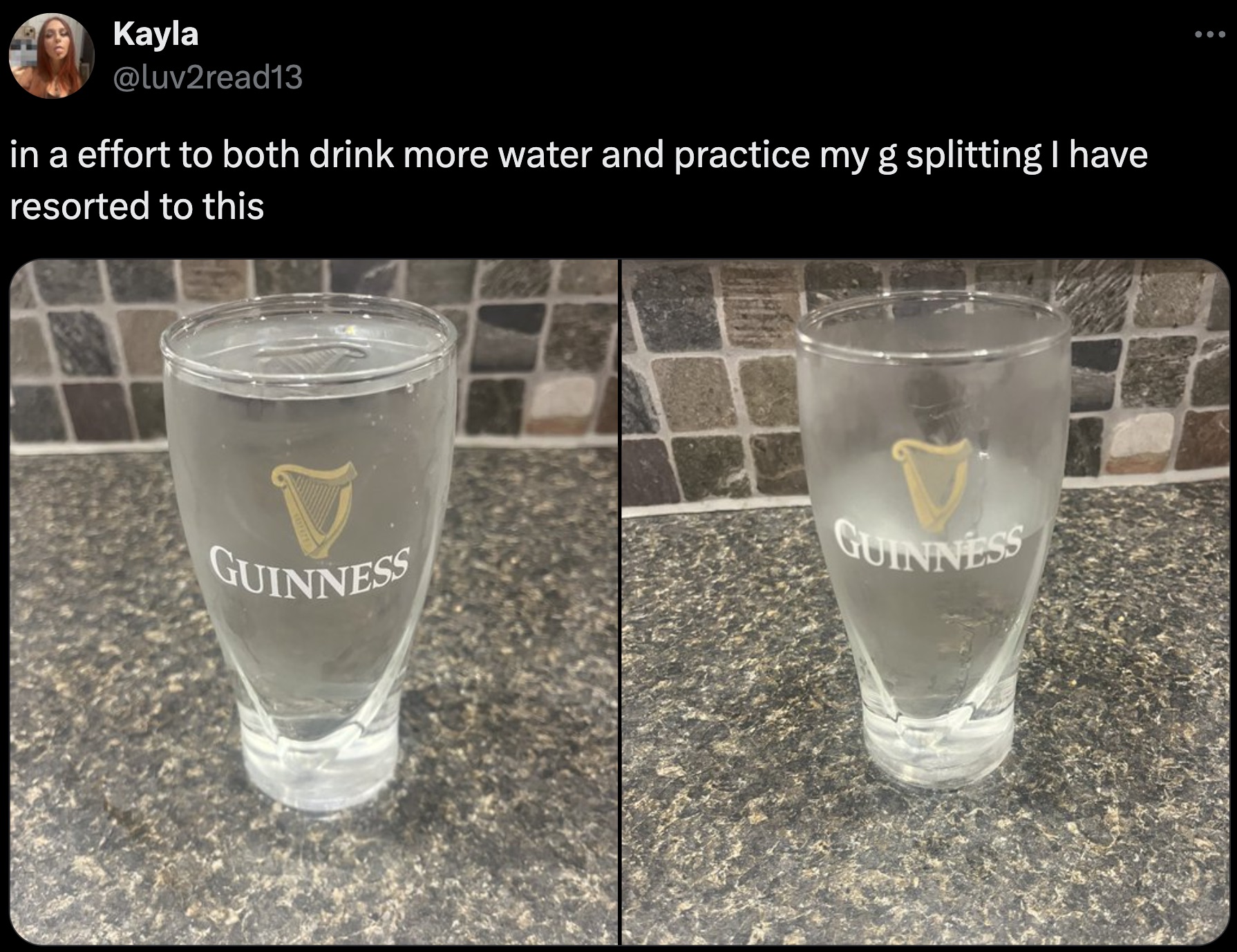 french 75 - Kayla in a effort to both drink more water and practice my g splitting I have resorted to this Guinness Guinness